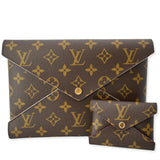 Louis Vuitton Kirigami Pochette Large/Small Monogram Canvas Clutch Brown