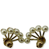 Christian Dior La Petite Tribale Metal Resin Pearls Earrings Gold