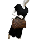 Louis Vuitton Damier Ebene Satchel Bag Brown