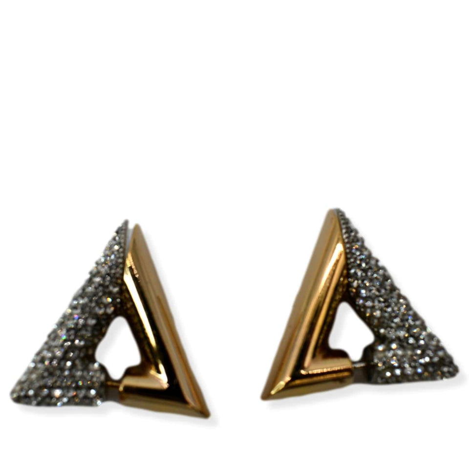 Louis Vuitton Crystal Volt Earrings Gold