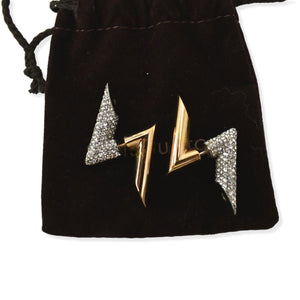 Louis Vuitton Crystal Volt Earrings Gold