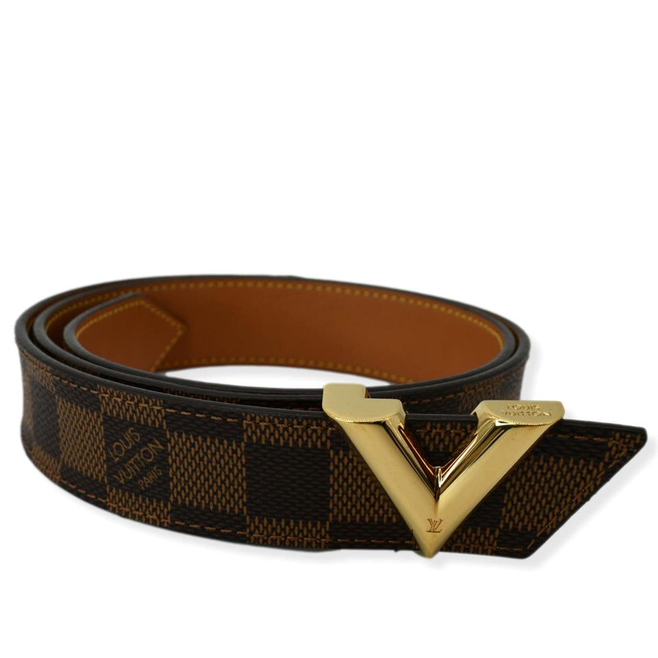 Louis Vuitton Essential V Damier Ebene Belt Brown