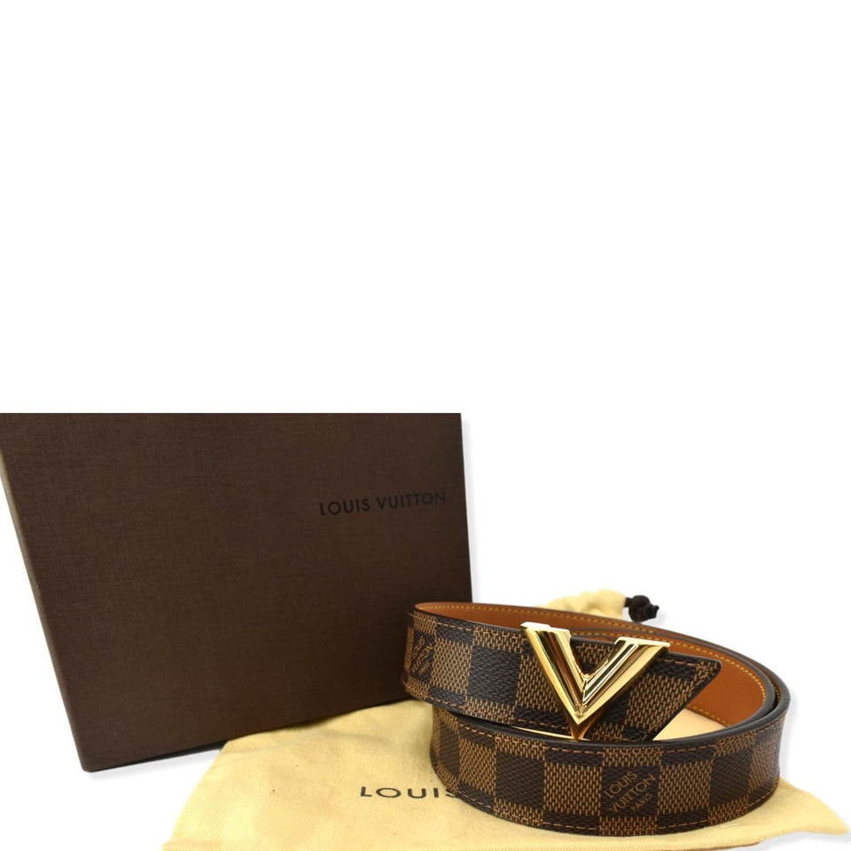 Louis Vuitton Essential V Damier Ebene Belt Brown