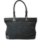 Christian Dior Quilted Satin Tote Bag Black