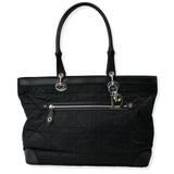 Christian Dior Quilted Satin Tote Bag Black