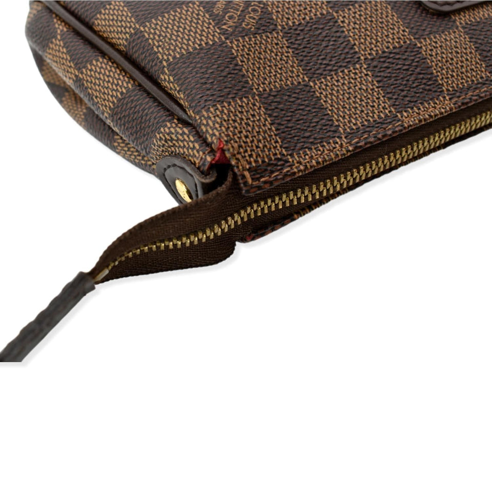 Louis Vuitton Eva Pochette Damier Ebene Clutch Crossbody Bag Brown