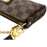 Louis Vuitton Eva Pochette Damier Ebene Clutch Crossbody Bag Brown