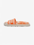 Christian Dior Dway Slides Orange / White Canvas EU 38.5 UK 5.5
