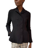 Christian Dior Black 30 Montaigne Knit Wool Double Breasted Bar Jacket - 42 / US 10