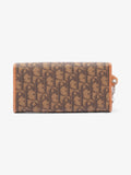 Christian Dior Romantique Continental Wallet Brown Oblique Coated Canvas