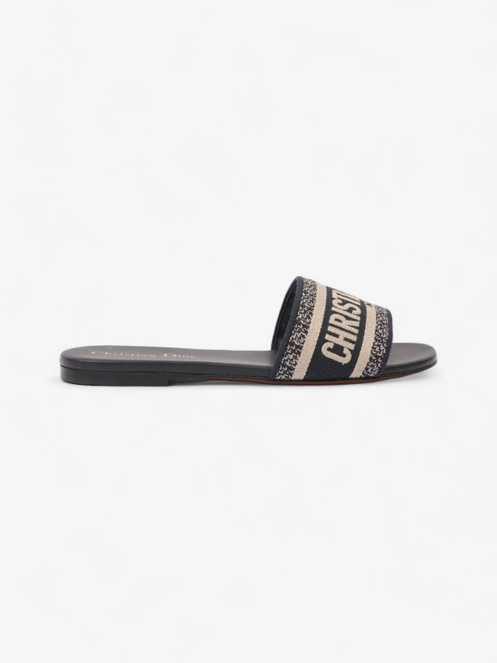 Christian Dior Dway Blue Oblique / Beige Cotton EU 37 UK 4