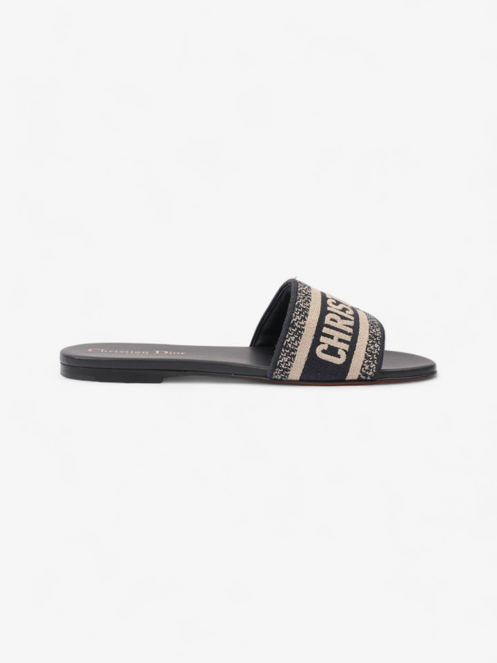 Christian Dior Dway Blue Oblique / Beige Cotton EU 37 UK 4