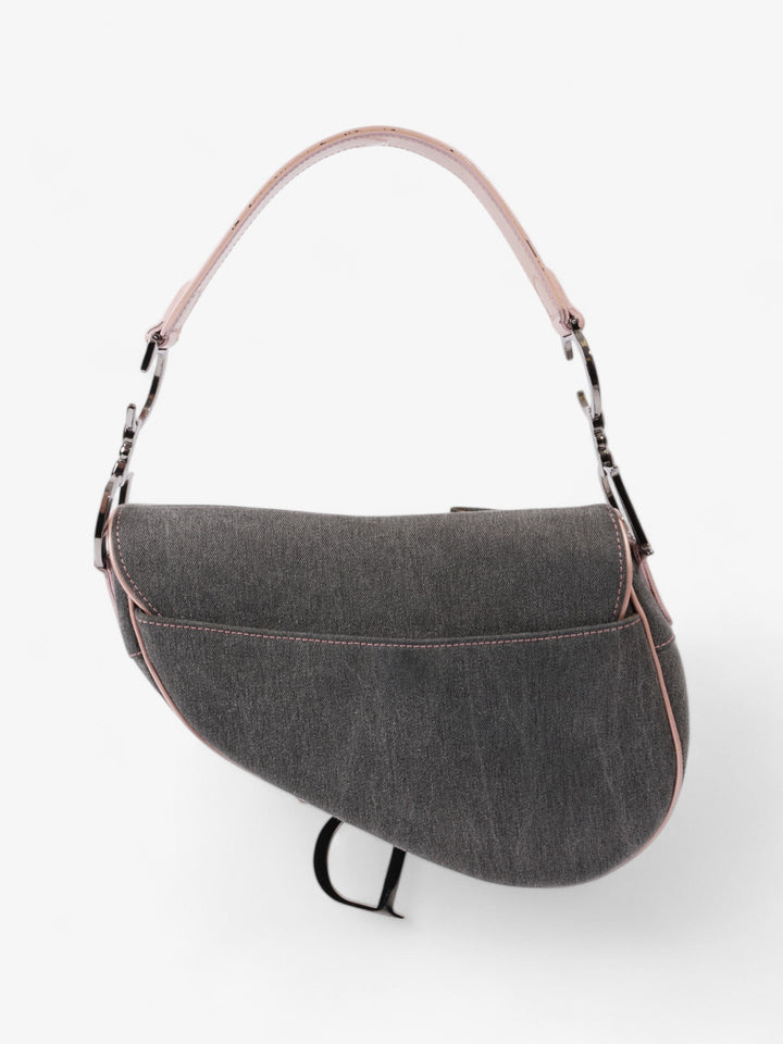 Christian Dior Saddle Bag Grey / Light Pink Denim