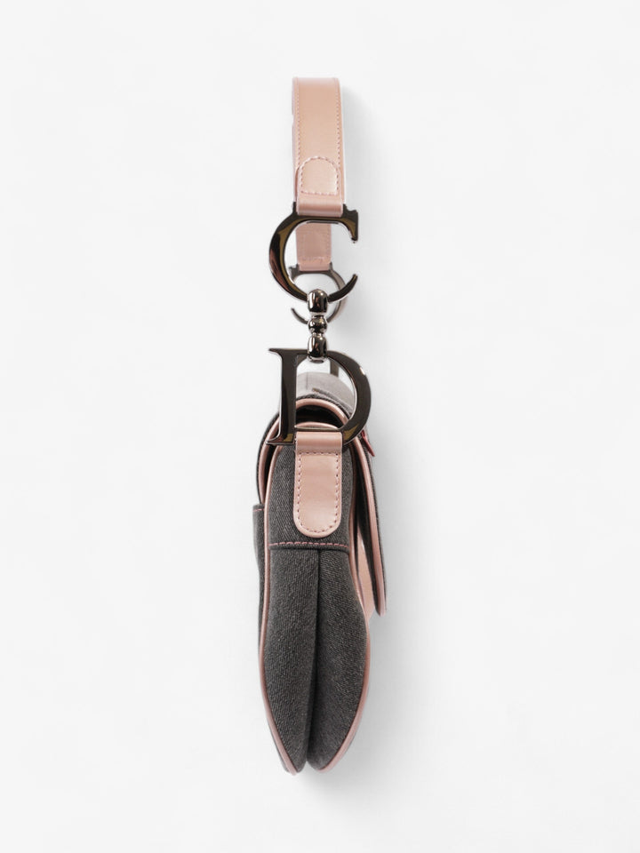 Christian Dior Saddle Bag Grey / Light Pink Denim