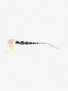 Christian Dior Clear Shield Sunglasses Silver Base Metal 120mm