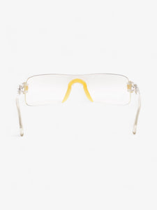 Christian Dior Clear Shield Sunglasses Silver Base Metal 120mm