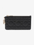 Christian Dior Lady Dior  And Coin Wallet Black Lambskin Leather