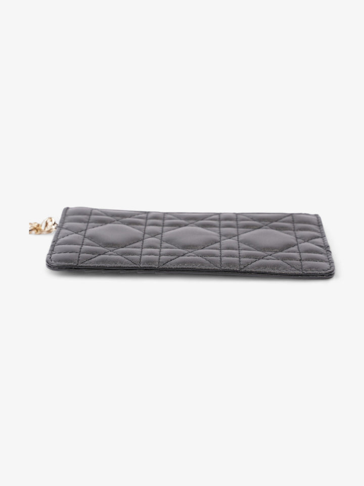 Christian Dior Lady Dior  And Coin Wallet Black Lambskin Leather