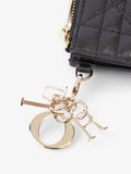 Christian Dior Lady Dior  And Coin Wallet Black Lambskin Leather