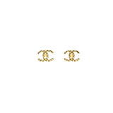 Chanel CC Logo Earrings Gold Tone