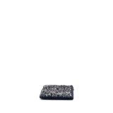 Chanel Double Side Zip Pouch/Zip Clutch Fabric Black Ruthenium Hardware
