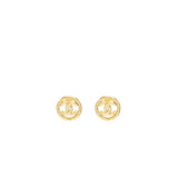 Chanel round and CC logo earrings gold tone