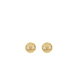 Chanel round and CC logo earrings gold tone