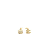 Chanel CC drop earrings dark red/ gold tone