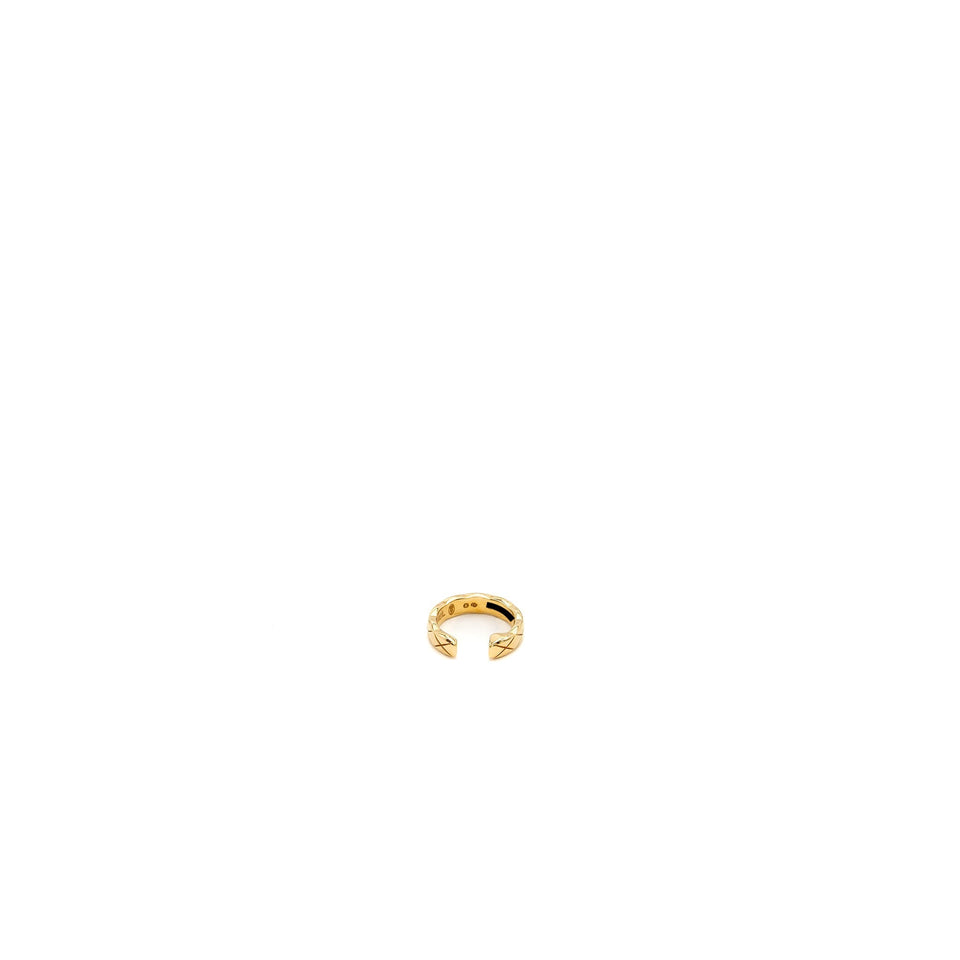 Chanel Coco Crush Single Earrings Quilted motif Beige Gold, Diamonds