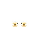 Chanel CC logo with crystal earrings gold tone