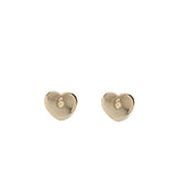 Chanel 22k CC Logo Heart Shape Earrings Lambskin Black L