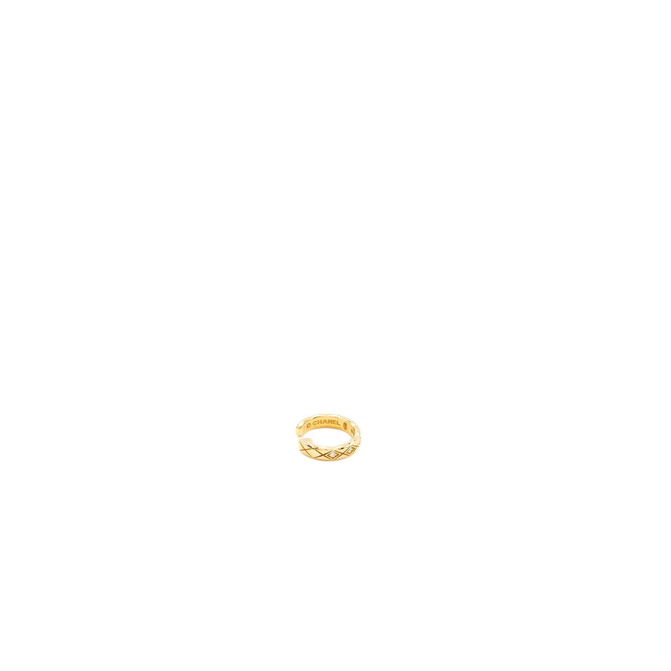 Chanel Coco Crush Single Earrings Quilted motif Beige Gold, Diamonds