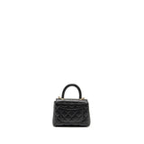 Chanel Coco Handle Clutch with Chain Caviar Black L (Microchip)