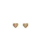 Chanel Mini Heart CC Logo Earrings Light Gold Tone
