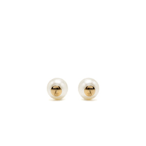 Chanel Giant Pearl Earrings Gold Tone