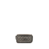 Chanel CC Filigree Double Zip Clutch with Chain Caviar Grey