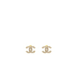 Chanel CC Logo Earrings with Pearl Light Gold TONE