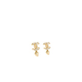 Chanel CC Logo Heart Earrings Crystal