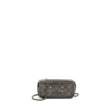 Chanel CC Filigree Double Zip Clutch with Chain Caviar Grey