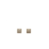 Chanel Square and CC logo earrings white gold tone