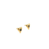 Chanel Heart Shape CC Logo Earrings gold tone