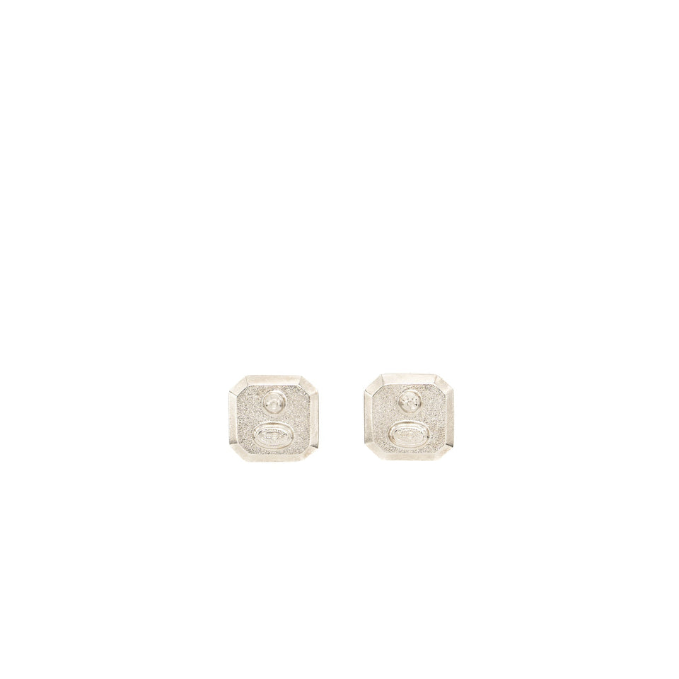 Chanel Square CC Logo Earrings Crystal