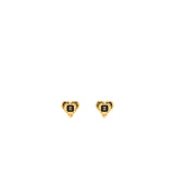 Chanel Heart Shape CC Logo Earrings gold tone