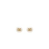 Chanel giant pearl earrings gold tone