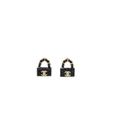 Chanel Classic flap bag earring light gold tone