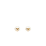 Chanel Giant Pearl Earrings Gold Tone