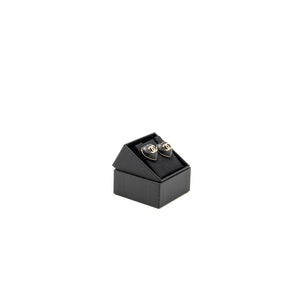 Chanel 22k CC Logo Heart Shape Earrings Lambskin Black L