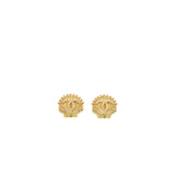Chanel Shell CC Logo Earrings Crystal Gold Tone
