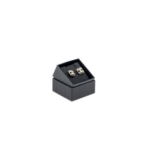 Chanel Square CC Logo Earrings Crystal Light Gold Tone