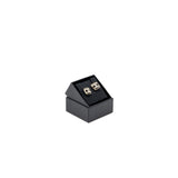 Chanel Square CC Logo Earrings Crystal Light Gold Tone